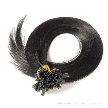 Most Popular Factory Price Buy Wholesale U tip keratin human hair pre bonded Hot fusion Hair extension straight Nail U tip Hair